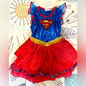Girl’s Superhero Costume in Blue, Red, and Gold